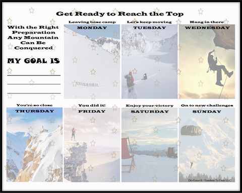 "Get Ready to Reach the Top" Weekly Dry Erase Graphic Print